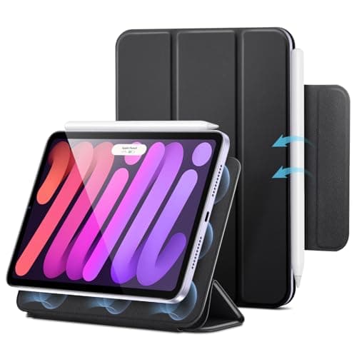 Image of ESR for iPad mini 7 A17 Pro Case, iPad mini 7th/6th Generation 8.3'' Case (2024/2021), Slim, Trifold Two-Way Stand, Powerful Magnetic Attachment, Durable Protection, Supports Pencil Pro/USB-C, Black