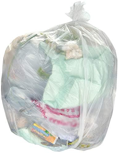 Image of 100 x Natural/Clear 90L Medium-Duty (28 Micron / 112 Gauge) Alina Coloured Refuse Sack / Polythene Dustbin Liner / Plastic Bin Bag / 90 Litre Natural/Clear Garbage Bag (100 Sacks)