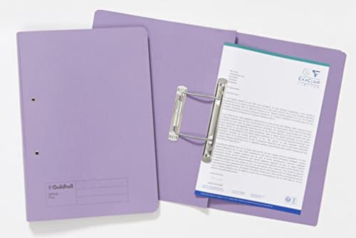 Image of Exacompta - Ref 346-MVEZ - Guildhall - Document Spiral Files, 285gsm Medium Weight Spring Manilla, 355x250mm, Metal Spring Mechanism, Blue Angel Certified - Mauve, Pack of 25
