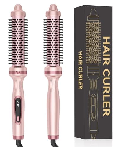 Image of UKLISS Thermal Brush 32mm, Pro Ionic Heated Round Brush 3 in 1 Heated Curling Brush, 3 Temperatures, to Increase Hair Volume, Make Hair Smoother & Shinier & Loose Curls, Double Voltage (Rose Pink)