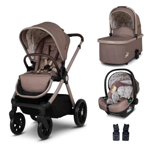 Image of Cosatto Giggle 4 Travel System 3 in 1 Bundle | with Pram, Car Seat, Pushchair, Carrycot & Baby Car Seat Base | Birth-4 Years, i-Size Group 0 | Compact Fold, Footmuff, Changing Bag, Raincover (Lollop)