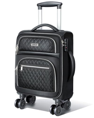 Image of YULEEE Cabin Suitcase for EasyJet Cabin Bag 45x36x20cm - 28L Underseat Carry On Luggage with Detachable Spinner Wheels, Lightweight Softside Travel Bag for Women
