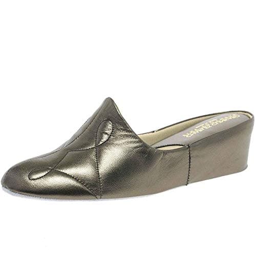Image of Charles Clinkard Dulcie Leather Slipper 4 Pewter