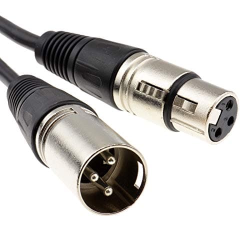 Image of kenable XLR Microphone Cable 3 Pin Male to Female Balanced Audio Lead Screened Black 0.5m 50cm