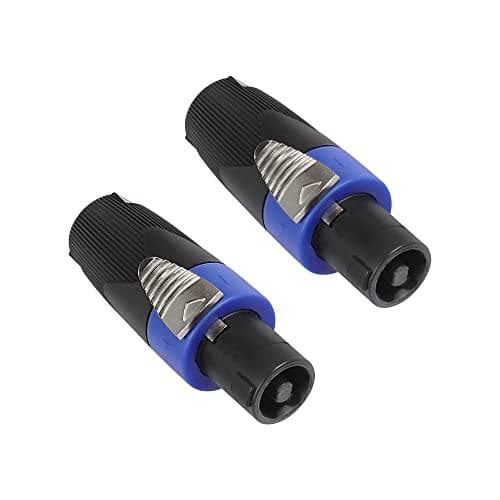 Image of XMSJSIY Speakon Connector NL4FC Speaker Cables Head Speakon Cable Connector 4 Pole Adapter Twist Lock Audio Speaker Plug 1/4" Cables Compatible with Speakon NL4FC,NL4FX,NLT4X,NL2FC - 2PCS
