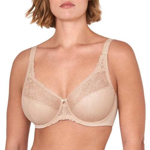 Image of DELIMIRA Women's Beauty Lace Non Padded Minimiser Full Figure Underwire Bra Beige 34G