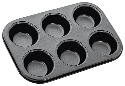 Image of Stellar Bakeware Non-Stick Cupcake/Muffin Tin with 6 Cups, Dishwasher Safe, Cup Size 6.5cm x 3cm, Oven Safe to 240C