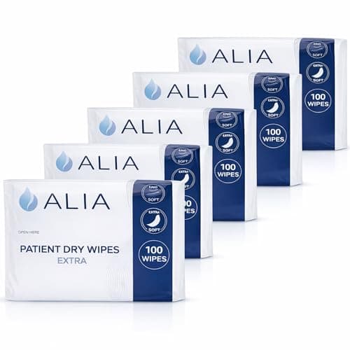 Image of 5 x ALIA Soft Patient Dry Wipes Large Extra | 32 x 25 cm | 5 Packs of 100