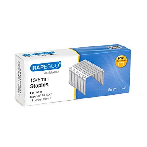Image of Rapesco S13060Z3 Type 13/6 mm Galvanised Tacker Staples, Pack of 5000