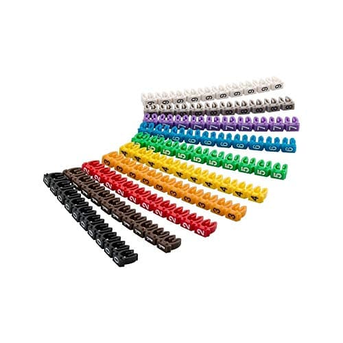 Image of Goobay 72513 Digits 0–9 Cable Marker Clip for Cable Diameters up to 2.5mm, Pack of 100