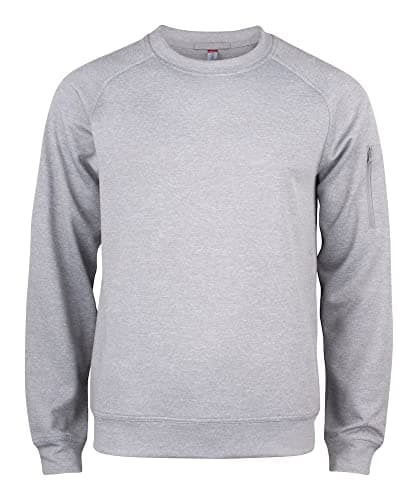 Image of Clique - Men Women Unisex Basic Active Roundneck Sweatshirt Polyester Soft Wash-resistant Crew Neck Sweatshirt for Hiking, Hiking, Travel, Leisure (Grey Melange XS), Heather Grey