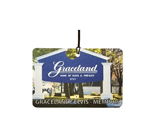 Image of Graceland - Elvis - Memphis Car Air Freshener (Landmark Location/Fun Xmas Christmas Stocking Filler/Secret Santa/Novelty Scented Gift)