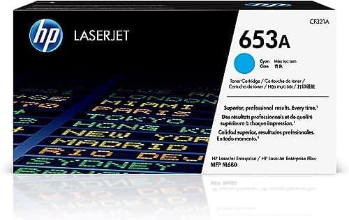Image of HP CF321A 653A Original LaserJet Toner Cartridge, Cyan, Single Pack