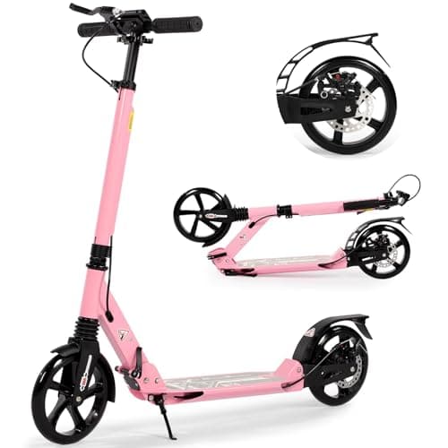 Image of Kick Scooter for Kids Ages 8-12, 200mm Big Wheels Scooter for Adults with Disc Brakes, Adult Scooters with Carry Strap and Double Shock Absorption, Foldable Scooters for Teenagers15