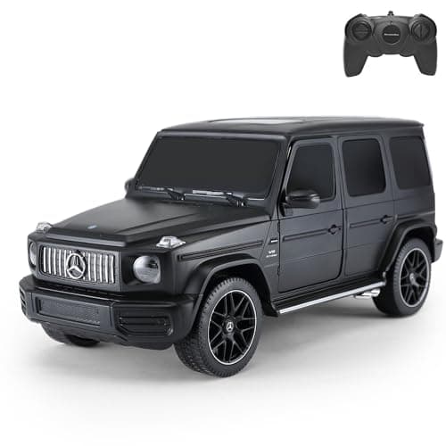 Image of Officially Licensed Mercedes Benz G63 AMG RC Car, 1:24 Scale, Black - Remote Controlled with Front Wheel Shock Absorbers, Suitable for Indoor and Outdoor Play