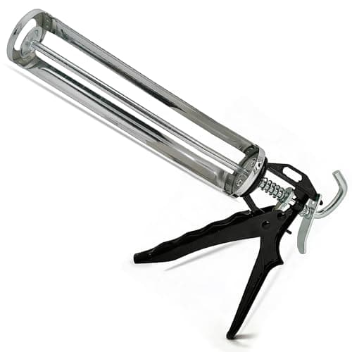 Image of G4GADGET Skeleton Caulking Gun 310ml Heavy Duty Applicator for Sealant, Silicone, Caulk & Adhesives – Black Metal Frame, Smooth Trigger Action