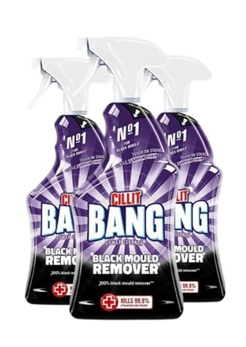 Image of Cillit Bang Black Mould Remover Spray I Removes Mould, Mildew & Dirt I Size: 750ml (Pack of 3) Packaging may vary