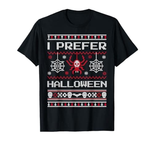 Image of I Prefer Halloween. Alternative Ugly Sweater, Goth Christmas T-Shirt