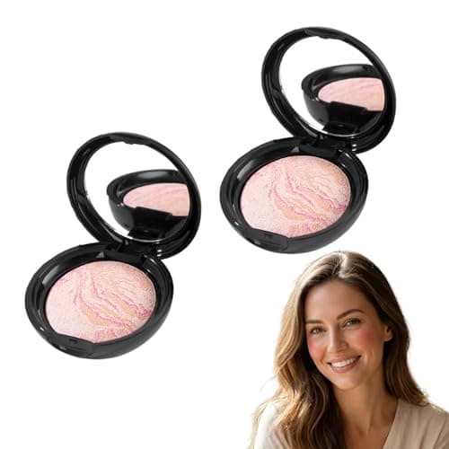 Image of Baked Bronzer & Blush Palette – Illuminating Baked Foundation – Marbleized Sculpting Powder for Face, Buildable Light to Medium Coverage, Demi-Matte Natural Finish for All Skin Tones (ROSE)
