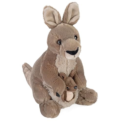 Image of Wild Republic Kangaroo Plush Soft Toy, Cuddlekins Cuddly Toys, Gifts for Kids,Grey,30 cm