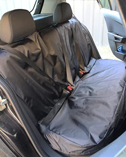 Image of Carseatcover-UK® Heavy Duty Black Waterproof Universal Rear Cover - Multi Fit Protector for Most Cars - Ideal Dog Accessories and Car Seat Protectors for Tradesmen, Mechanics and Child Seats