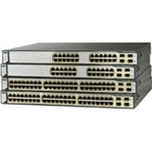 Image of Cisco Catalyst 3750V2-48PS - Switch - L3 - managed - 48 x 10/100 (PoE) + 4 x SFP - rack-mountable - PoE (Refurbished)