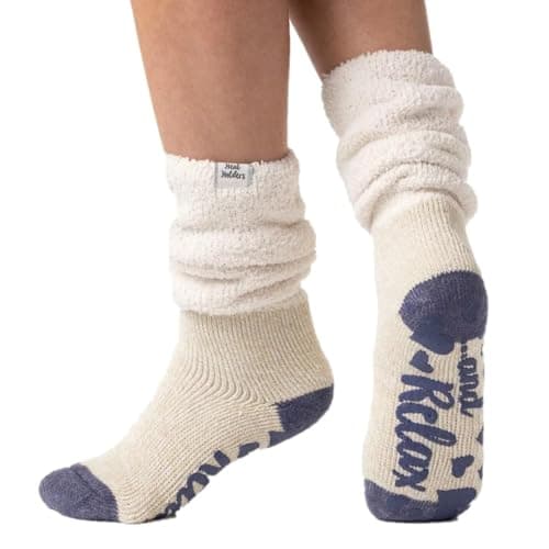Image of HEAT HOLDERS Ladies Lounge Cosy Slouch Socks Pack of 1 Mauve 4-8