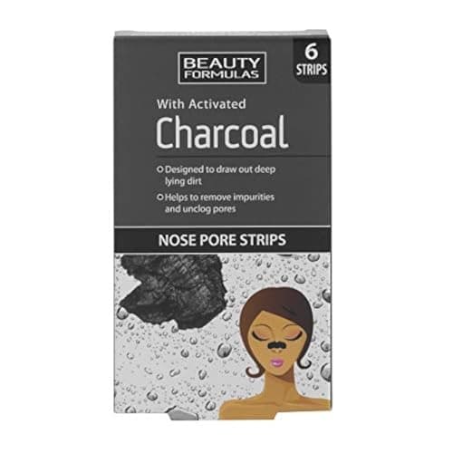 Image of Beauty Formulas Charcoal Nose Pore Strips 6 Pack – Deep Cleansing Blackhead Removal Strips