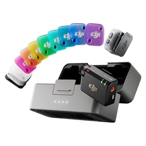 Image of DJI Mic Mini 2 (2 TX + 1 Standard RX + Charging Case), Lavalier Wireless Vlogging Mic for iPhone/Android/Camera, Bluetooth Microphone, Noise Cancelling, 48h Battery, Multi-Color Cover