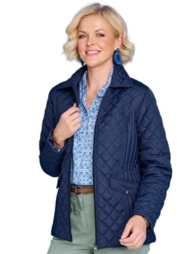 Image of Chums Ladies Diamond Quilted Showerproof Jacket Navy 10