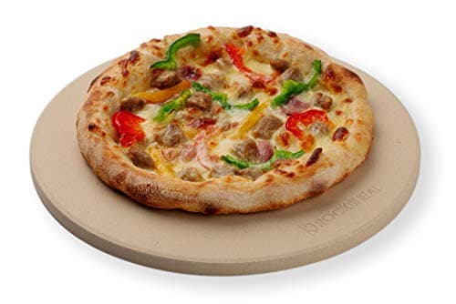 Image of ROCKSHEAT 26 x 1.2 cm 10.25" Round Pizza Stone, Cordierite Pizza Stone for Oven Grill BBQ, Food Grade Baking Stone for Pizza and Bread, Outdoor Pizza Accessories for Grilling