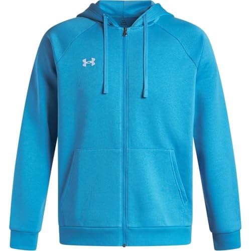 Image of Under Armour Mens UA Rival Fleece Full Zip Hoodie Long Blue L