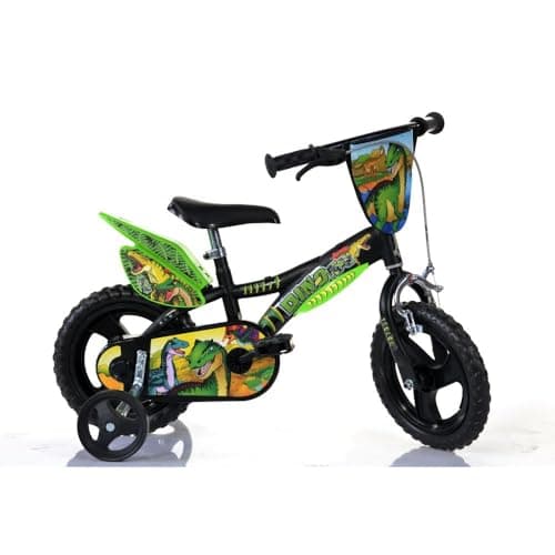 Image of Dino Bikes Kids' Bicycle Dinosaur Green 12" With Stabliliser Brake Sports Bike
