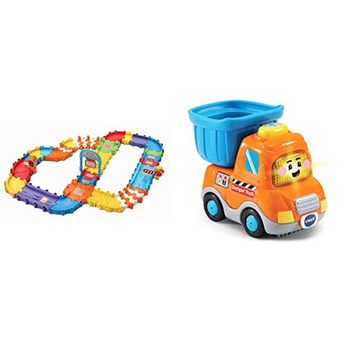 Image of VTech Driver's Track Set, Kid's First Car Set, Ages 1-5, Toot-Toot Dumper Truck Toy