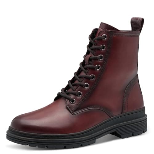 Image of Tamaris Women's Lace Boot Flat 1-25230-41 Ankle Boots, Red, 40 EU, red, 8 UK