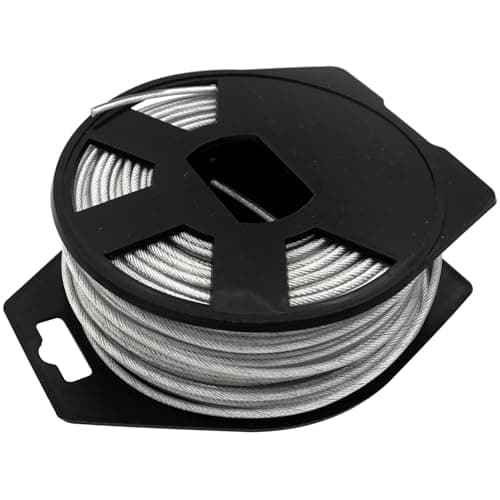 Image of Zeqeey Heavy Duty Nylon Coated Steel Metal Trimmer Line Rope 2.4 mm x 43 m, Universal Replaceable Strimmer String Strong Weeder Cord, 0.095 inch