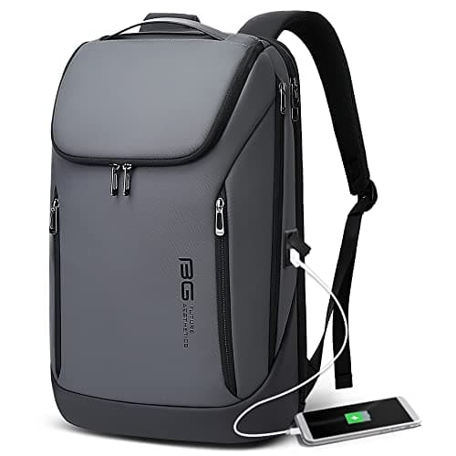 Image of BANGE Business Smart Backpack Waterproof fit 15.6 Inch Laptop Backpack with USB Charging Port,Travel Durable Back pack, Gray