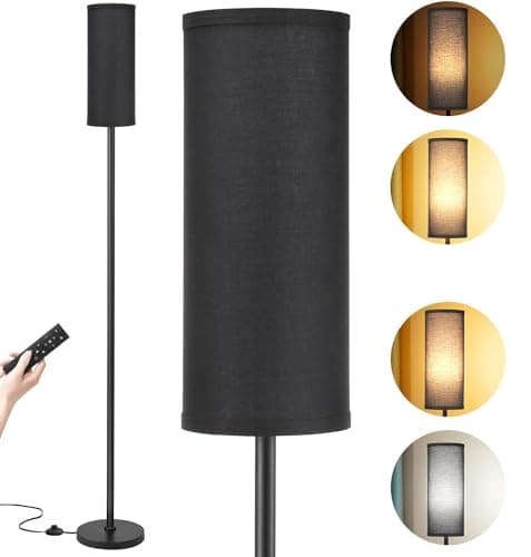 Image of Aooshine Floor Lamp for Living Room, Black Corner Floor Lamp with Dimmable 3 Color Temperatures, Standing Lamp with Remote Control(Bulb Included