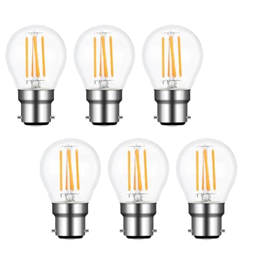 Image of Akynite G45 B22 LED Bulb 4W Warm White 2700K, 400LM, B22 40W Equivalent, AC 220V, Golf Ball BC Bayonet Cap LED Light Bulb, P45 BC Mini Globe Clear Bulbs, not dimmable, 6PCS