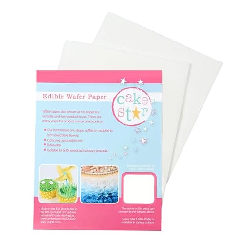 Image of Cake Star White Wafer Paper, 178 x 142mm, 12 Sheets, Rice Paper For Baking and Cake Decorating