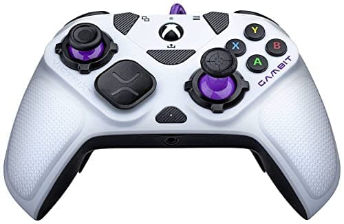 Image of Victrix Gambit World's Fastest Licensed Xbox Controller, Elite Esports Design with Swappable Pro Thumbsticks, Custom Paddles, Swappable White / Purple Faceplate for Xbox One, Series X/S, PC