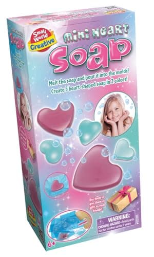 Image of Small World Toys Creative Mini Heart Soap Making Kit, 2 Colours, DIY Craft Set with Moulds and Gift Box, Ages 6+