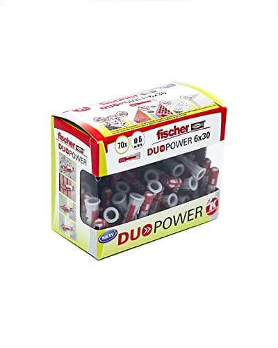 Image of fischer DuoPower Plug, Grey Plus red, (Box of 70 Units), 536386, 6x30
