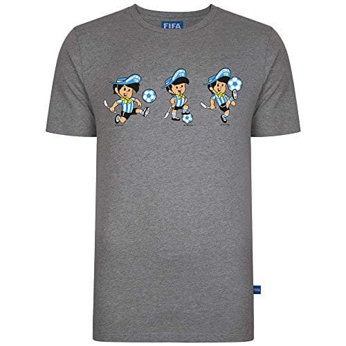 Image of Score Draw FIFA 1978 Three Mascot T-Shirt Grey Medium Polyester