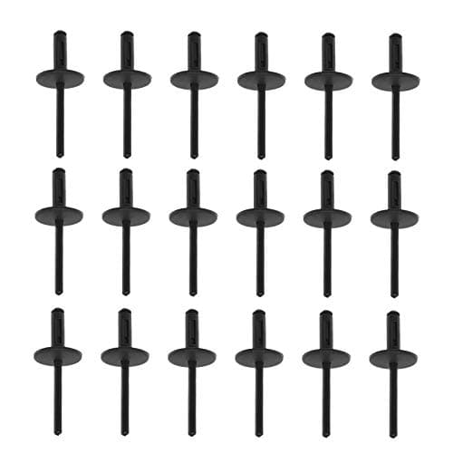 Image of OTOTEC 50Pcs Blind Rivet Fasteners Vehicle Wheel Arch Bumper Fender Plastic Trim Moulding Clips Retainers Fit 6mm Hole 51717002953 Black
