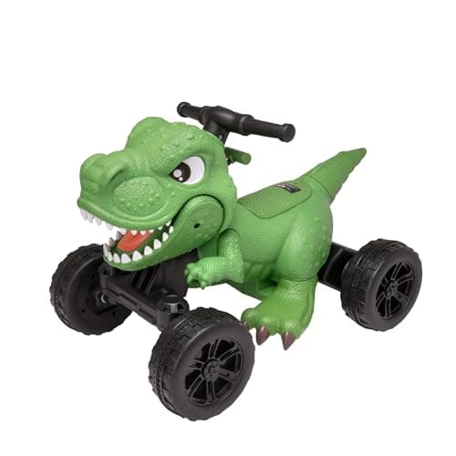 Image of ATOM Dinosaur Quad Bike Electric Ride-On for Toddlers | 6V Battery Powered Kids Ride On | Chomping Mouth with Dino Sounds | 40 Min Run Time | First Ride-On Toy for Children Aged 2+