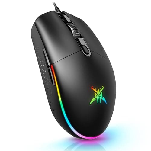 Image of TECKNET Gaming Mouse Wired – RGB Mouse with 6 Programmable Buttons, 8000 DPI, 1000Hz Polling Rate, Lightweight 75g, Multi Button Gamer Mouse for Laptop, PC, Mac, Linux – Black