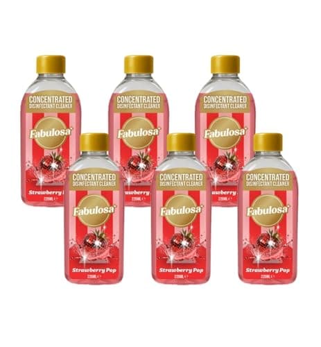 Image of Fabulosa 4 in 1 Concentrated Antibacterial Disinfectant All Purpose Cleaner, 220ml, 6 pack, Strawberry Pop