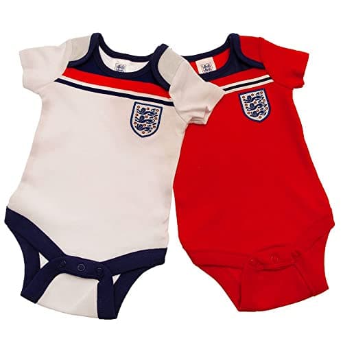 Image of England Football 1982 Retro Baby 2 Pack Bodysuits | 2022 | 12-18 Months White/Red