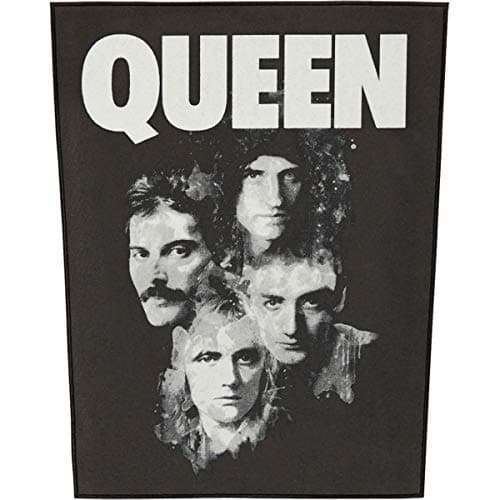 Image of Queen Faces Back Patch Black 29x35.5cm